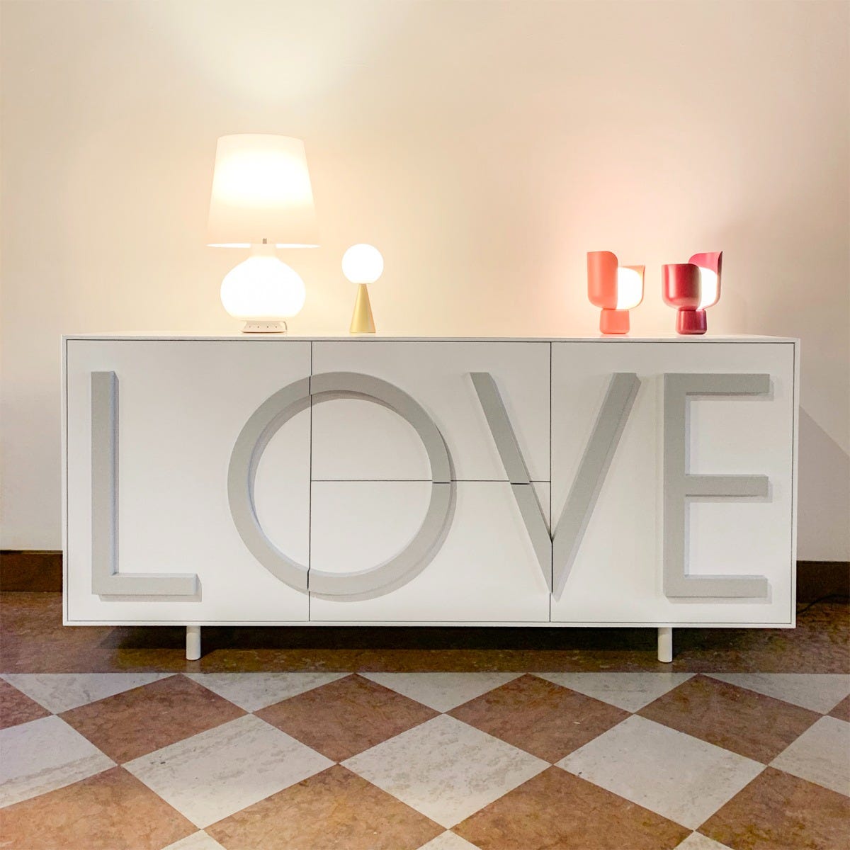 Driade Love Medium Cabinet - White/Light Gray