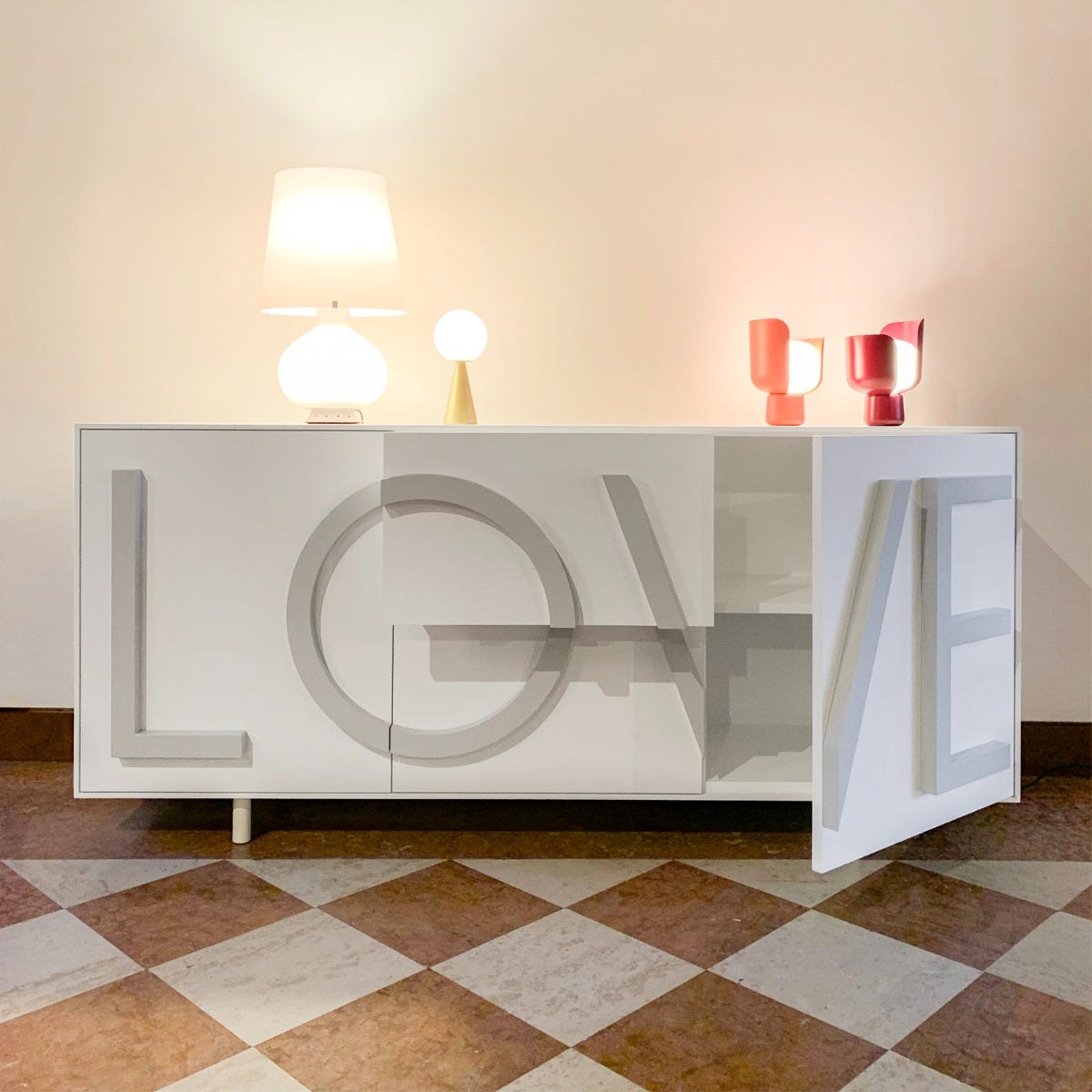 Driade Love Medium Cabinet - White/Light Gray