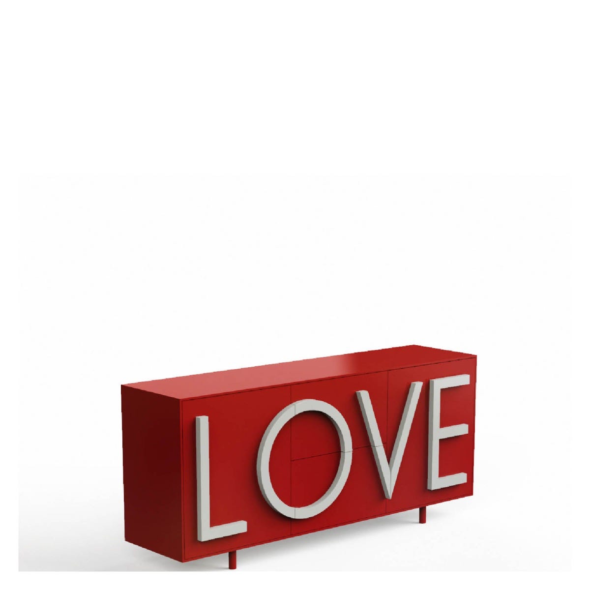 Driade Love Medium Cabinet - Red/Light Gray