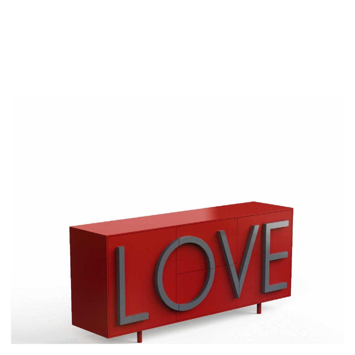 Driade Love Medium Cabinet - Red/Dark Gray