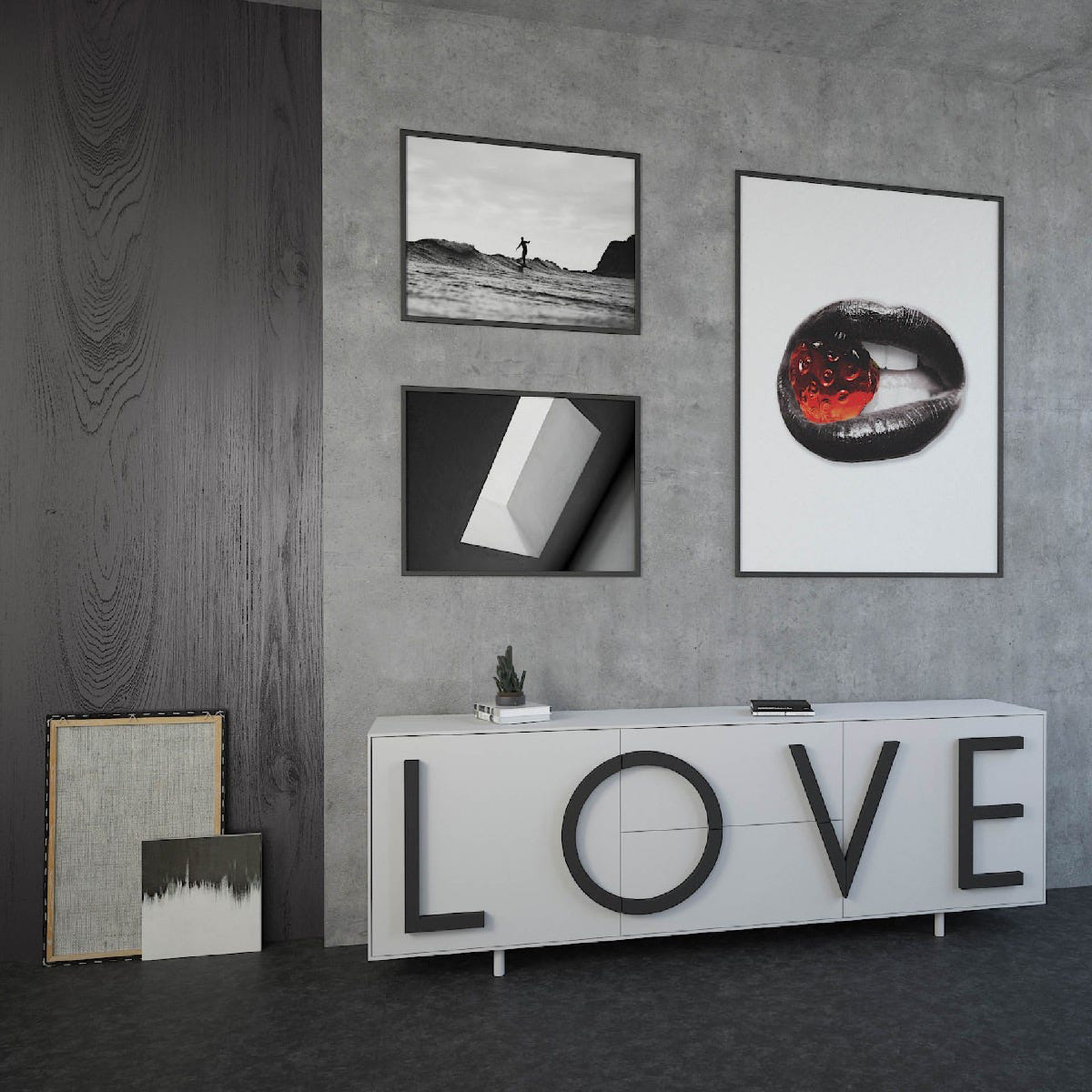 Driade Love Large Cabinet - White/Dark Gray