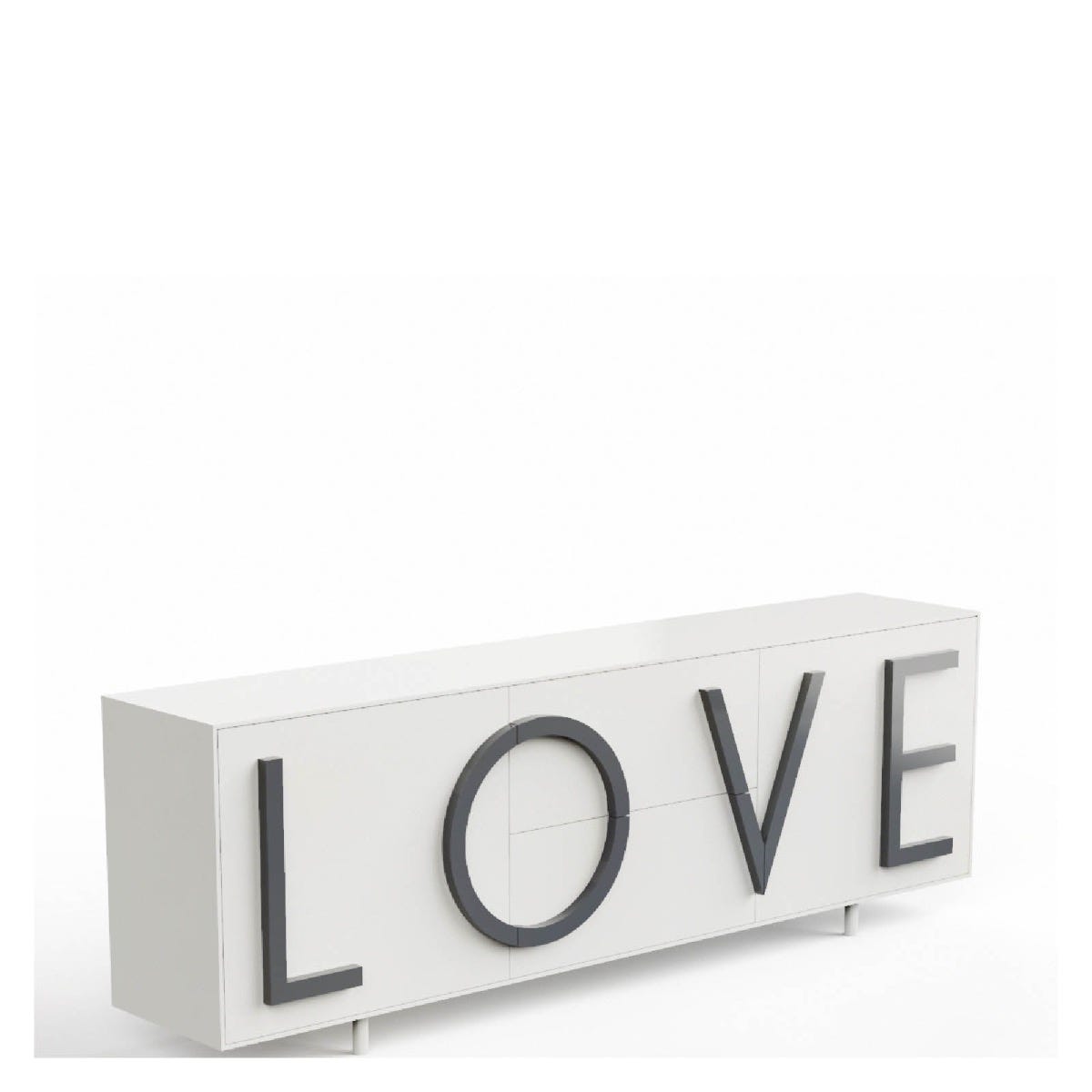 Driade Love Large Cabinet - White/Dark Gray