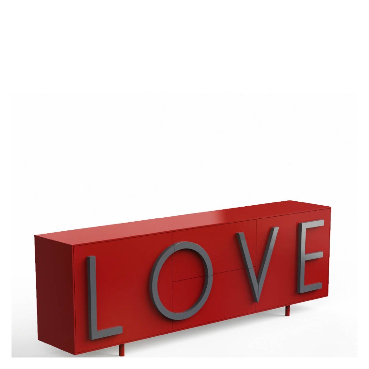 Driade Love Large Cabinet - Red/Dark Gray