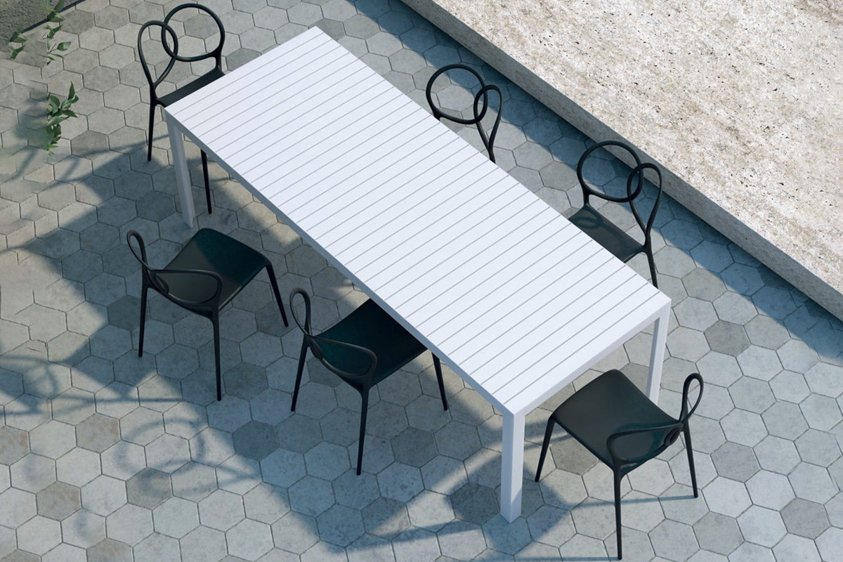 Driade Kalimba 82" Outdoor Table - Silver