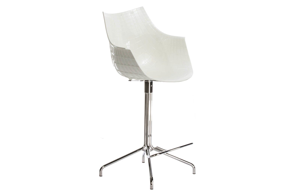 Driade Meridiana Tall Office Chair - White/Chrome