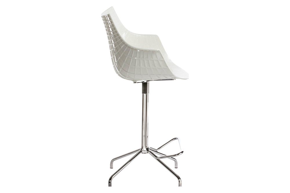 Driade Meridiana Tall Office Chair - White/Chrome