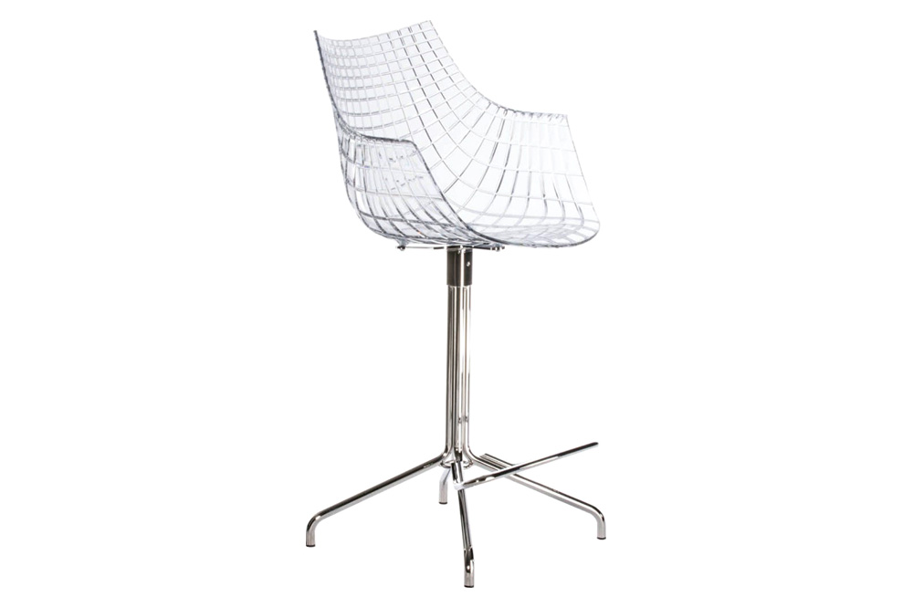 Driade Meridiana Tall Office Chair - Transparent/Chrome