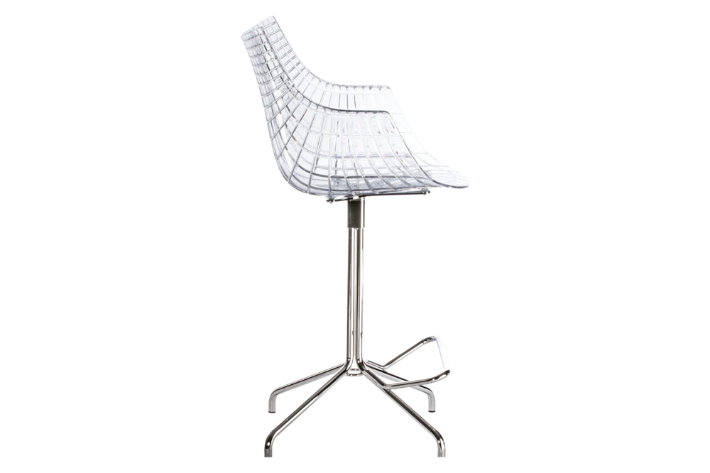 Driade Meridiana Tall Office Chair - Transparent/Chrome