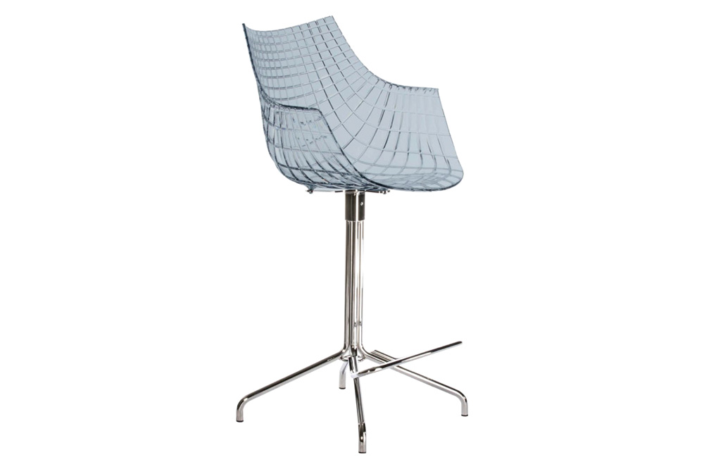 Driade Meridiana Tall Office Chair - Gray/Chrome