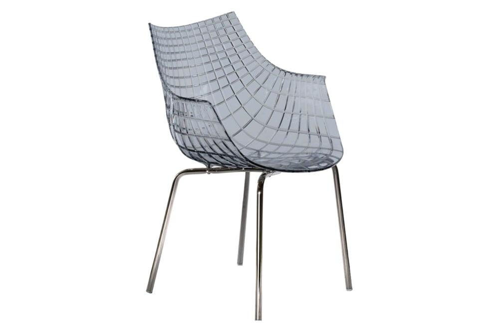 Driade Meridiana Dining Chair - Gray/Chrome