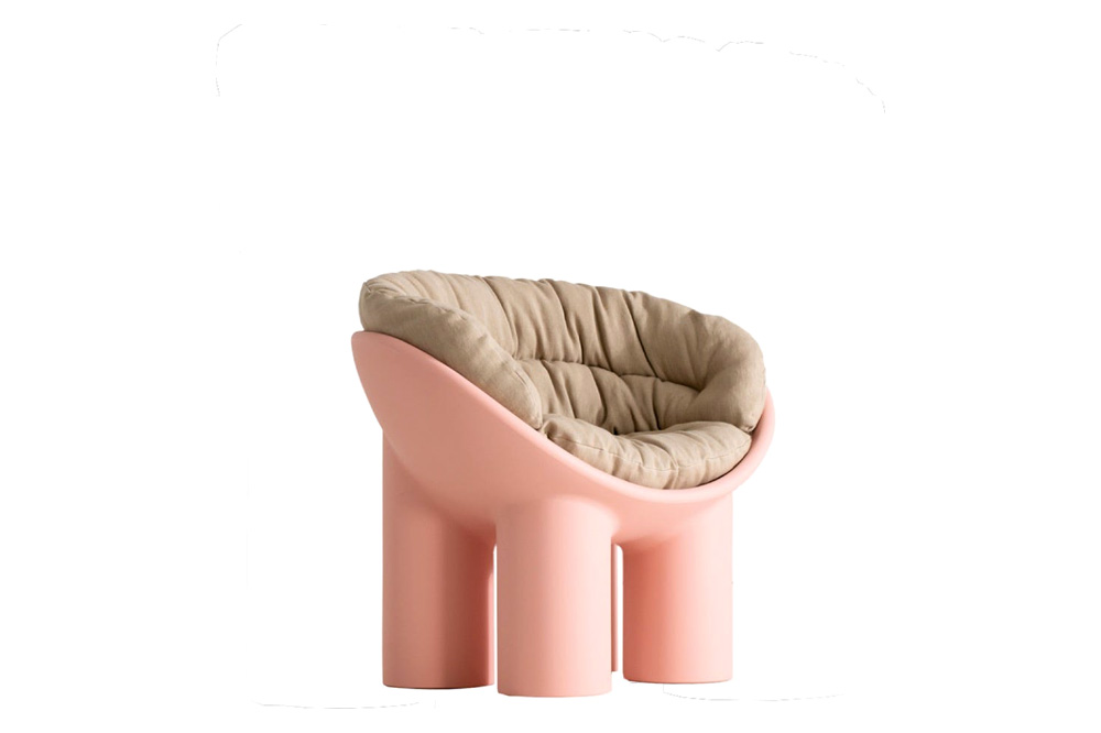 Driade Cushion Roly Poly Solid Armchair - Light Brown