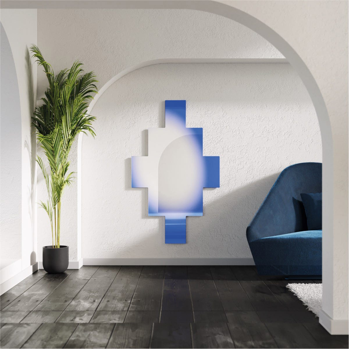 Driade - Edaird Mirror in Silver/Blue