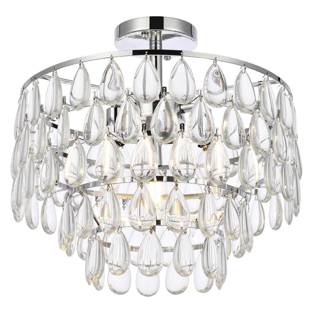 Elegant Flush Mount Light - Chrome, L 16" (1103F16C)