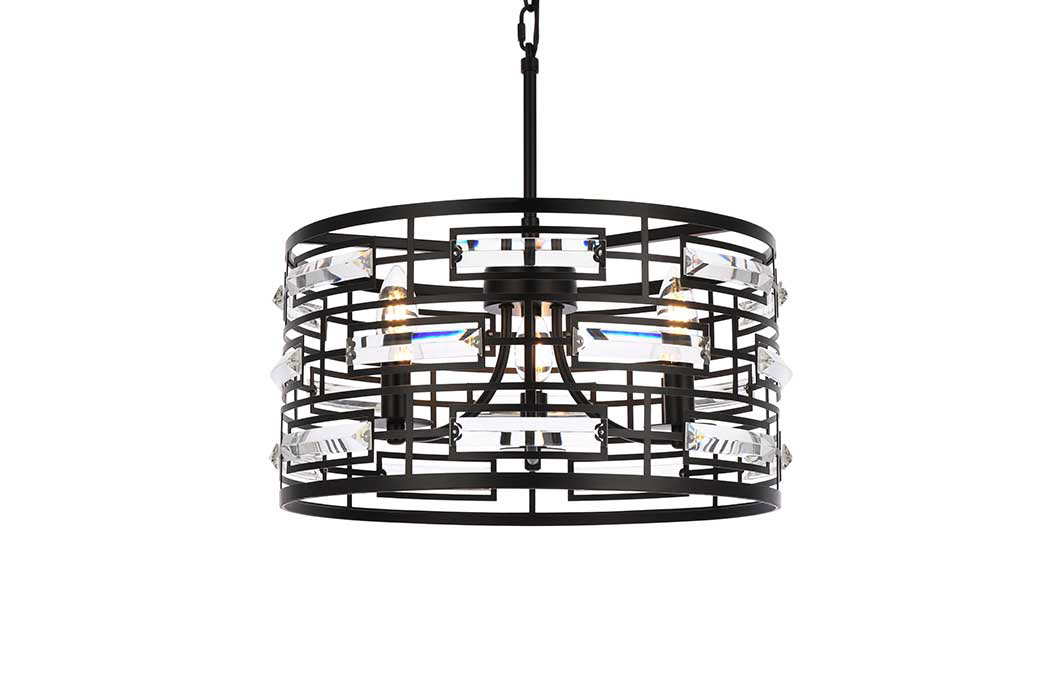 Elegant Pendant Light - Black, L 16.5" (1108D16BK)