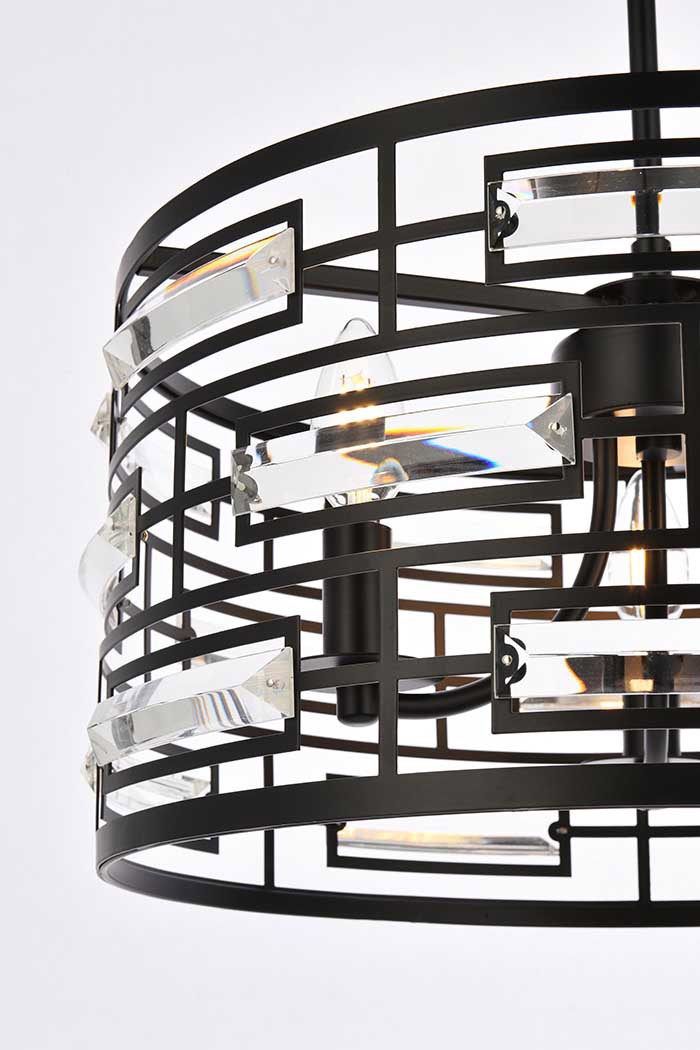 Elegant Pendant Light - Black, L 16.5" (1108D16BK)