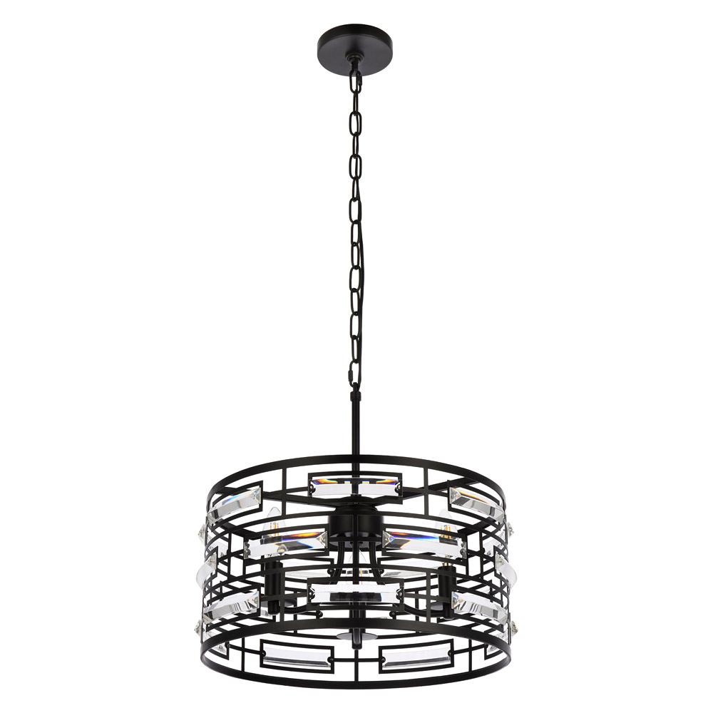 Elegant Pendant Light - Black, L 16.5" (1108D16BK)