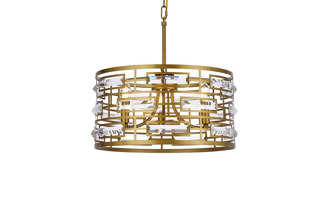 Elegant Pendant Light - Brass, L 16.5" (1108D16BR)