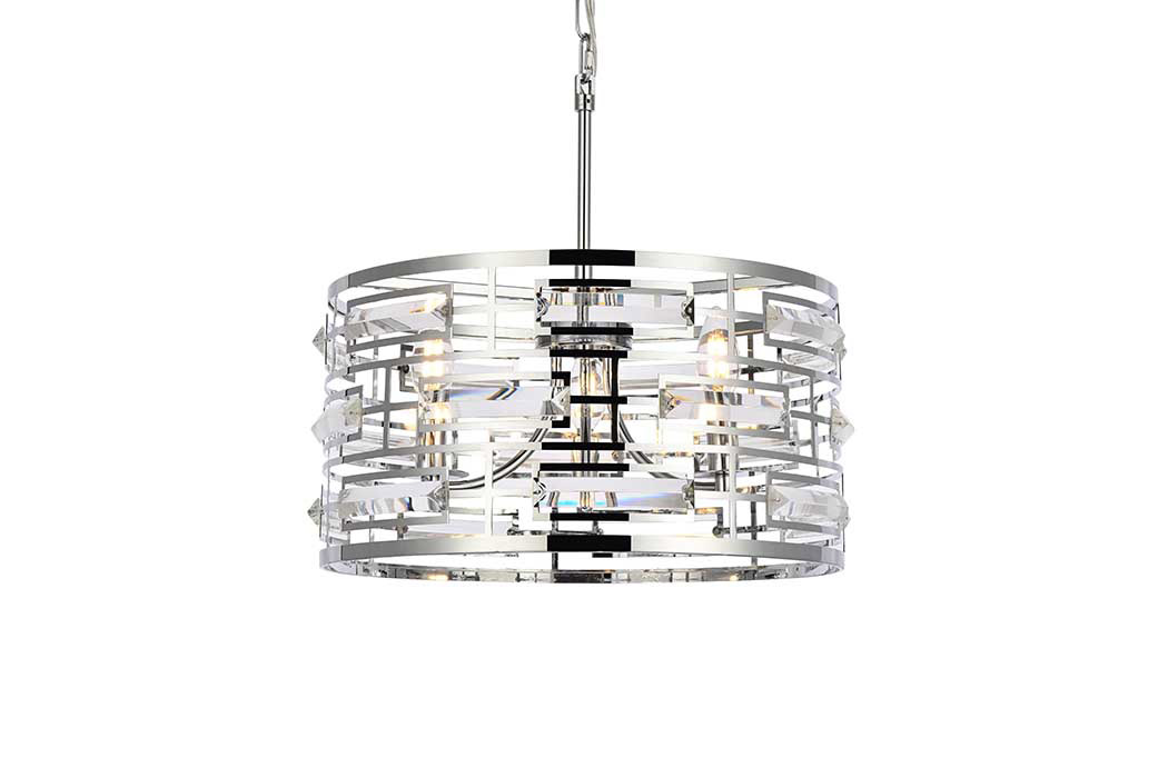 Elegant Pendant Light - Chrome, L 16.5" (1108D16C)