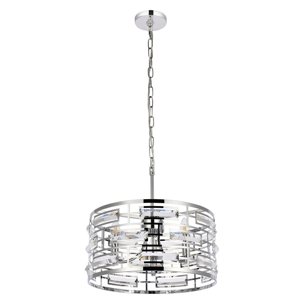 Elegant Pendant Light - Chrome, L 16.5" (1108D16C)