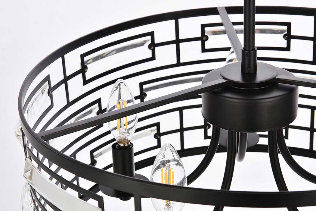 Elegant Pendant Light - Black, L 18.5" (1108D19BK)