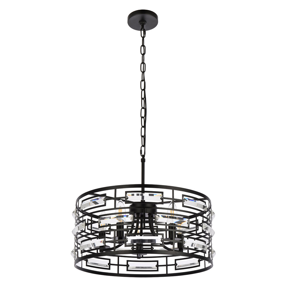 Elegant Pendant Light - Black, L 18.5" (1108D19BK)