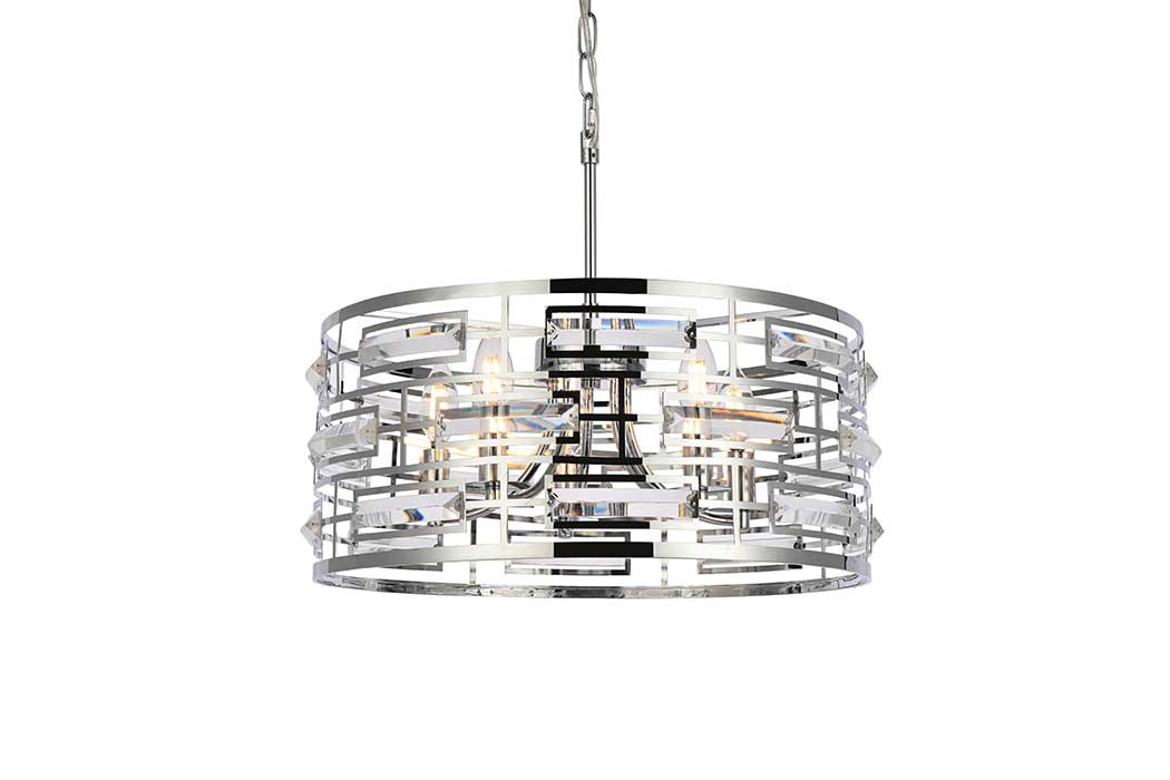 Elegant Pendant Light - Chrome, L 18.5" (1108D19C)