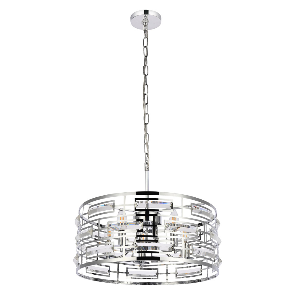 Elegant Pendant Light - Chrome, L 18.5" (1108D19C)