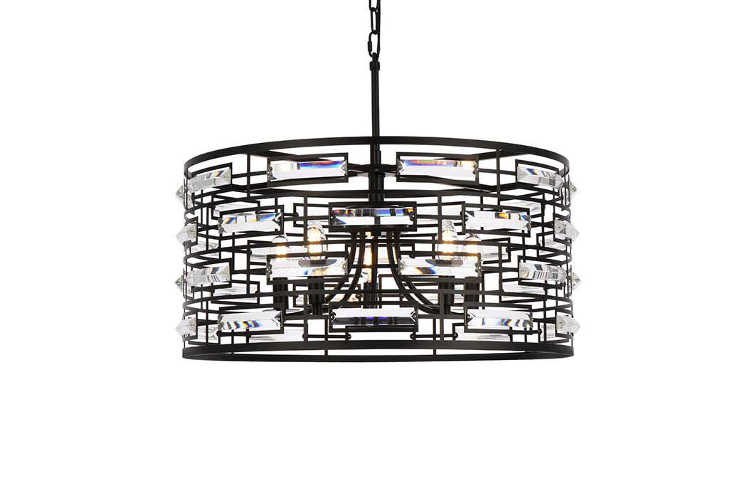 Elegant Pendant Light - Black, L 24" (1108D24BK)