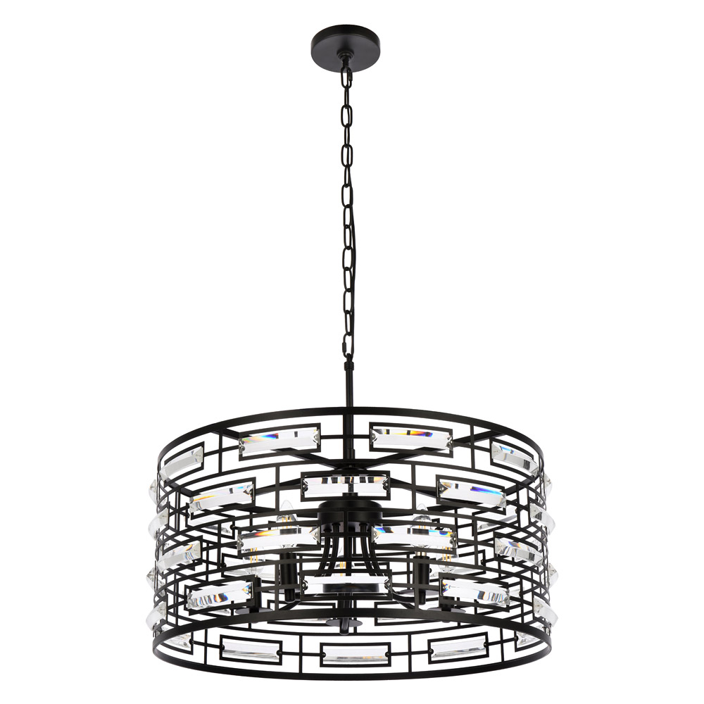 Elegant Pendant Light - Black, L 24" (1108D24BK)