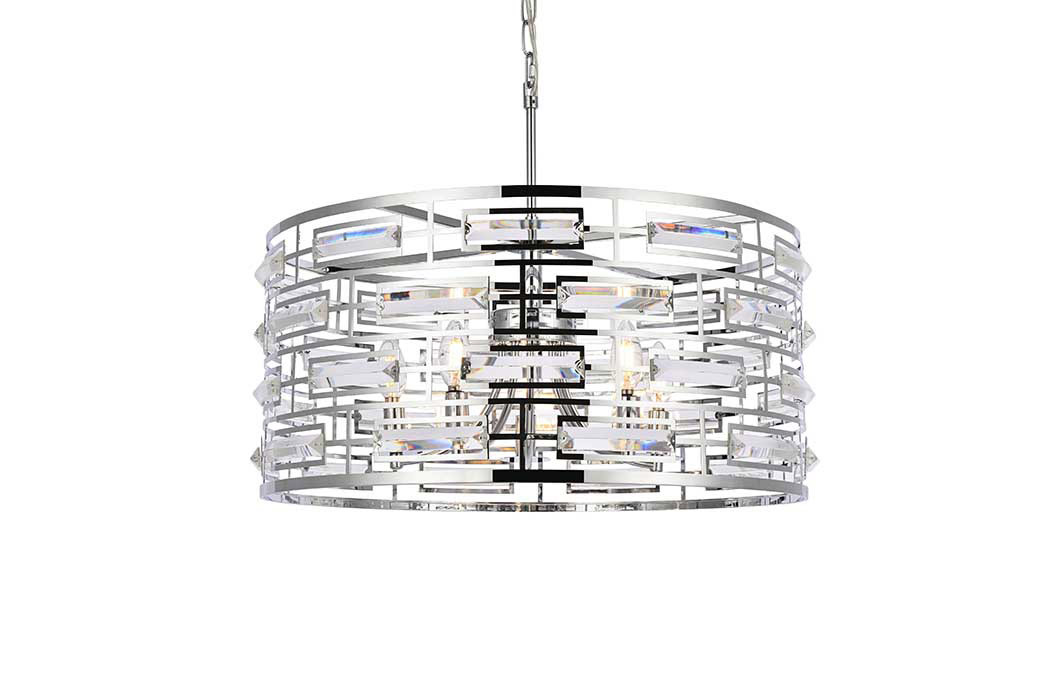 Elegant Pendant Light - Chrome, L 24" (1108D24C)