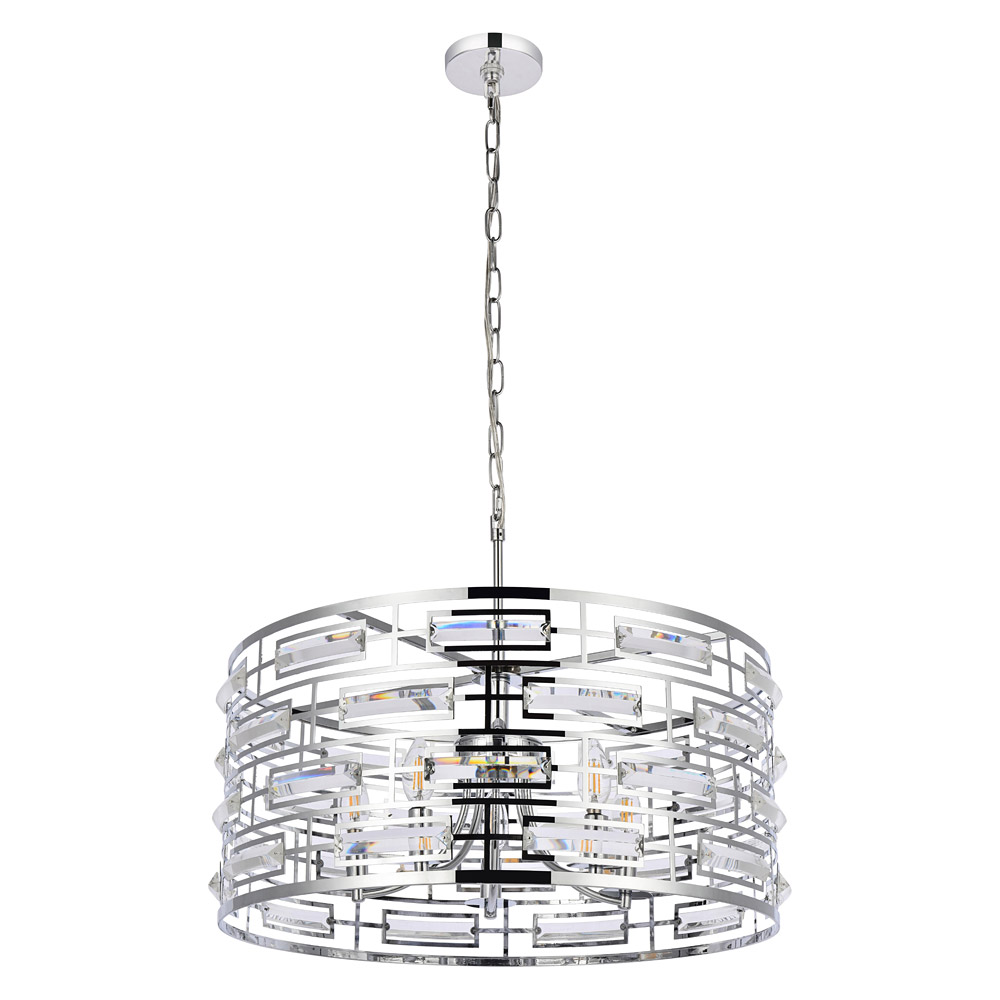 Elegant Pendant Light - Chrome, L 24" (1108D24C)