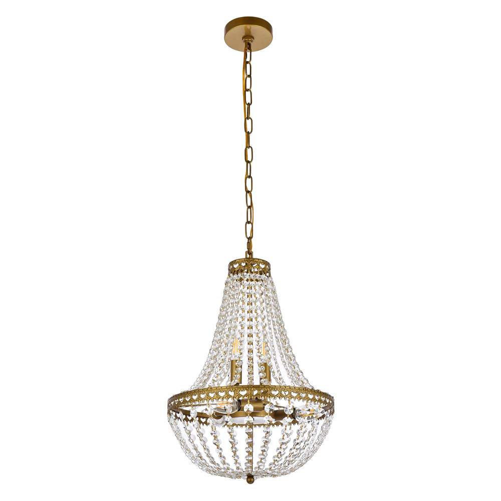 Elegant Pendant Light - Brass, L 14" (1113D14BR)