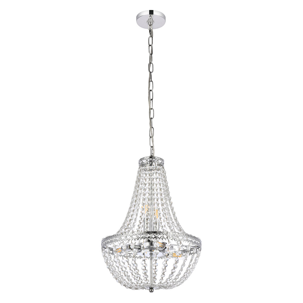 Elegant Pendant Light - Chrome, L 14" (1113D14C)