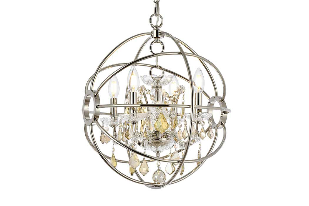 Elegant Urban Classic Geneva Collection Pendant Lamp - Polished Nickel/Gold, L 17" (1130D17PN-GT-RC)