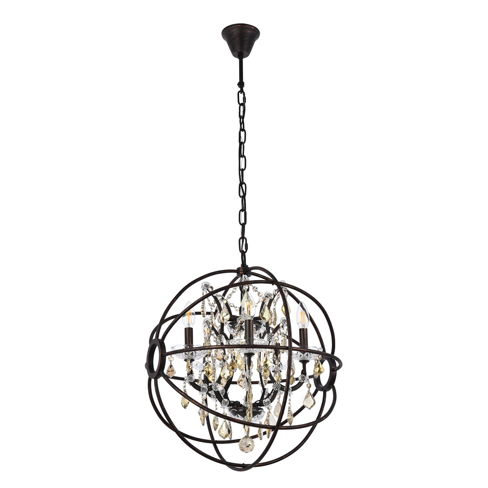 Elegant Urban Classic Geneva Collection Pendant Lamp - Dark Bronze/Gold, L 20" (1130D20DB-GT-RC)