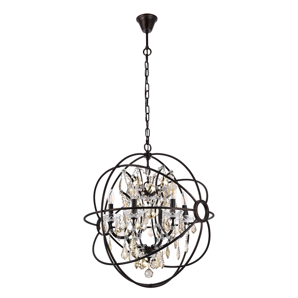 Elegant Urban Classic Geneva Collection Pendant Lamp - Dark Bronze/Gold, L 25" (1130D25DB-GT-RC)