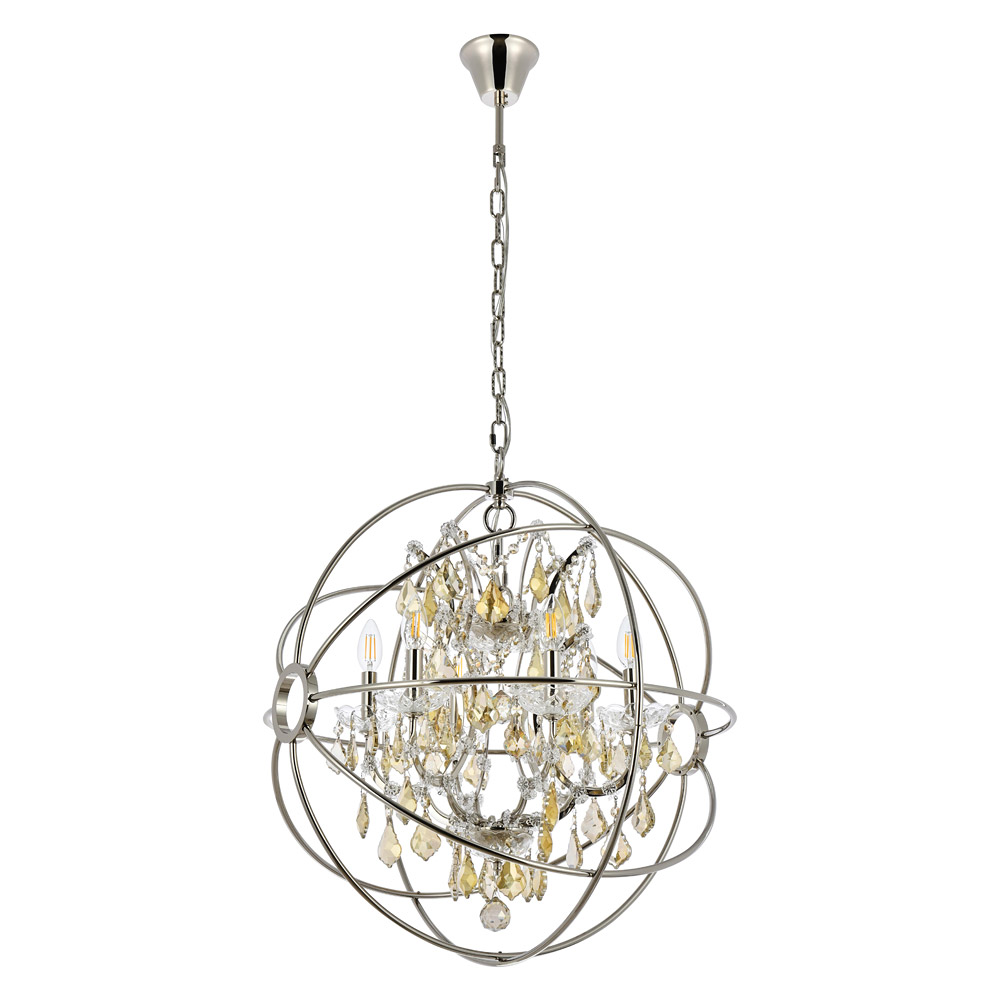 Elegant Urban Classic Geneva Collection Pendant Lamp - Polished Nickel/Gold, L 25" (1130D25PN-GT-RC)