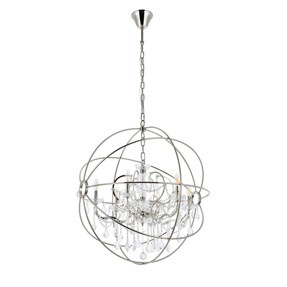 Elegant Urban Classic Geneva Collection Pendant Lamp - Polished Nickel, L 32" (1130D32PN-RC)