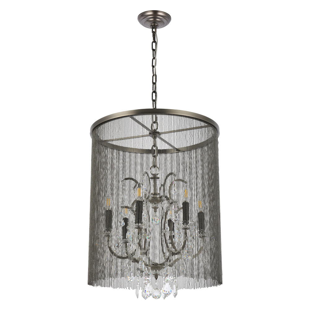 Elegant Vaille Crystal 15 Light Chandelier - Matte Black, L 22" (1131D22MB-RC)