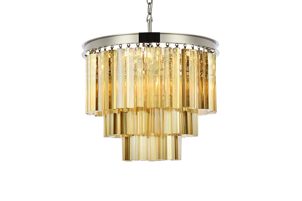 Elegant Urban Classic Sydney Collection Pendant Lamp - Polished Nickel/Gold, L 20" (1201D20PN-GT-RC)