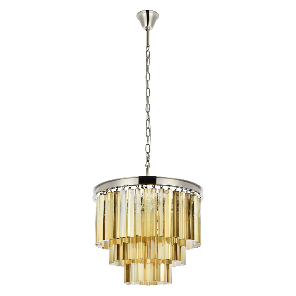 Elegant Urban Classic Sydney Collection Pendant Lamp - Polished Nickel/Gold, L 20" (1201D20PN-GT-RC)