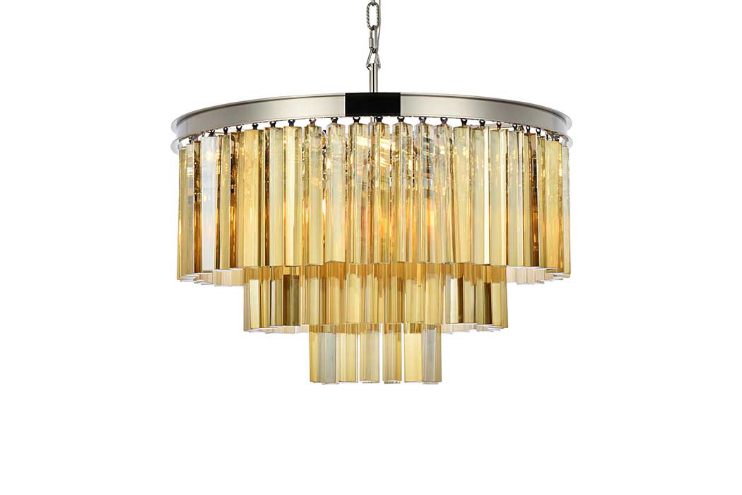 Elegant Urban Classic Sydney Collection Pendant Lamp - Polished Nickel/Gold, L 26" (1201D26PN-GT-RC)