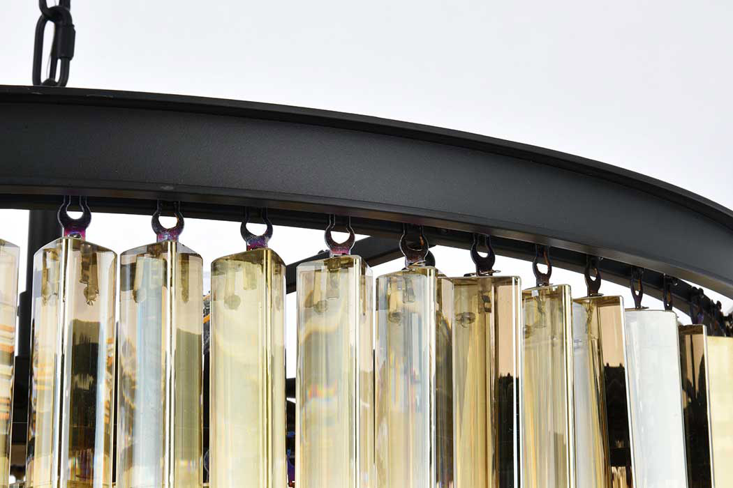 Elegant Urban Classic Sydney Collection Pendant Lamp - Matte Black/Gold, L 32" (1201D32MB-GT-RC)