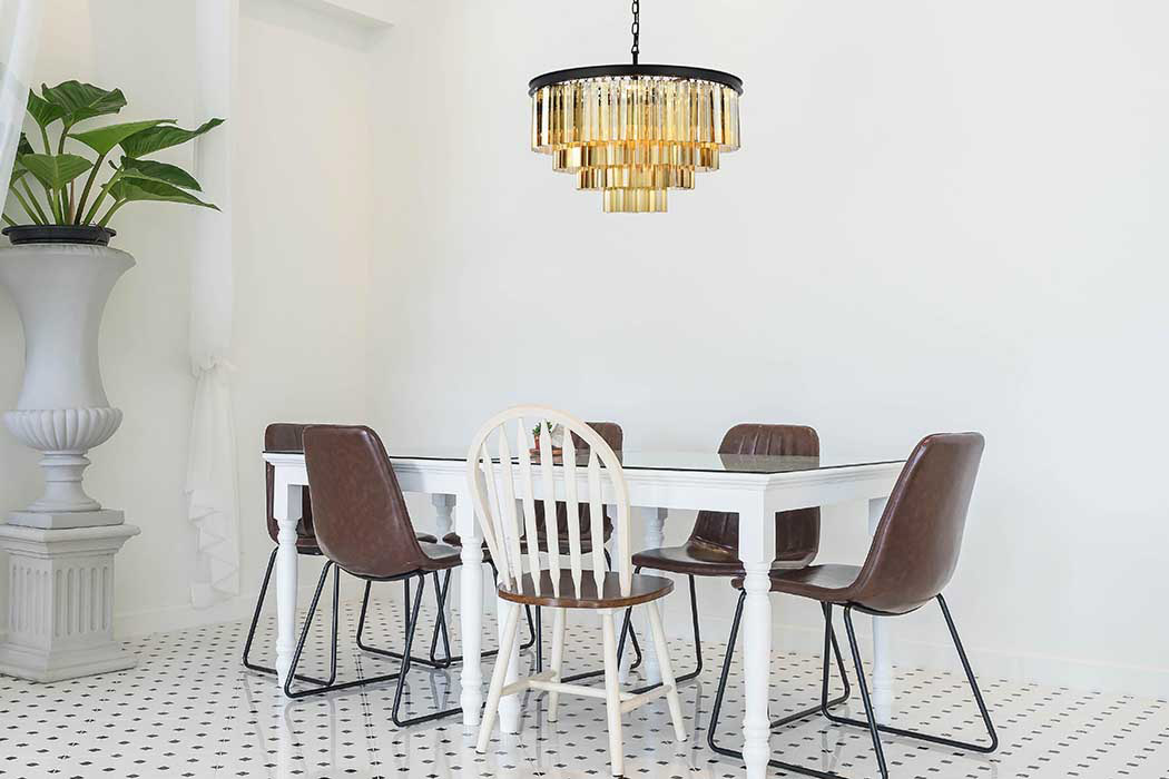 Elegant Urban Classic Sydney Collection Pendant Lamp - Matte Black/Gold, L 32" (1201D32MB-GT-RC)