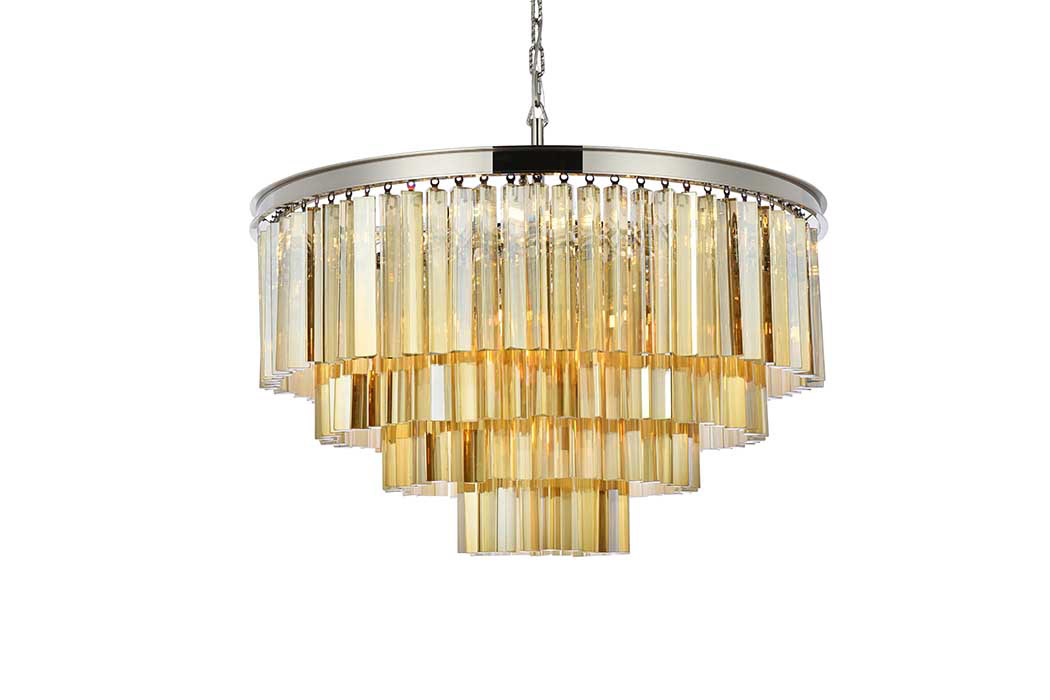 Elegant Urban Classic Sydney Collection Pendant Lamp - Polished Nickel/Gold, L 32" (1201D32PN-GT-RC)