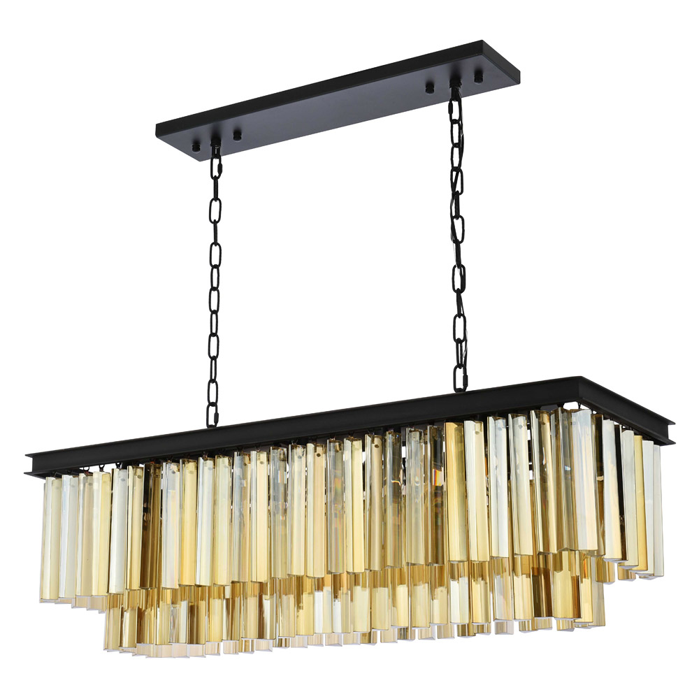 Elegant Sydney Pendant - Matte Black/Gold, L 40" (1202D40MB-GT-RC)