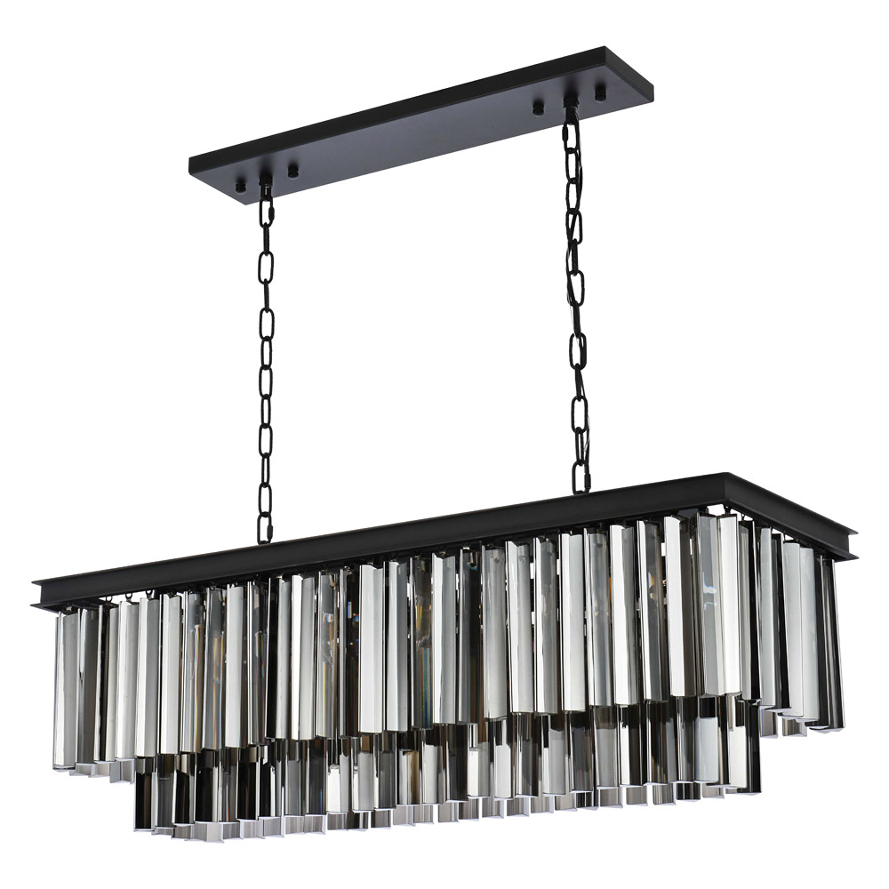 Elegant Sydney Pendant - Matte Black/Silver, L 40" (1202D40MB-SS-RC)