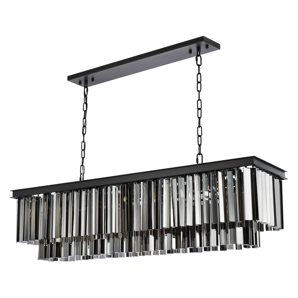 Elegant Sydney Pendant - Matte Black/Silver, L 50" (1202D50MB-SS-RC)