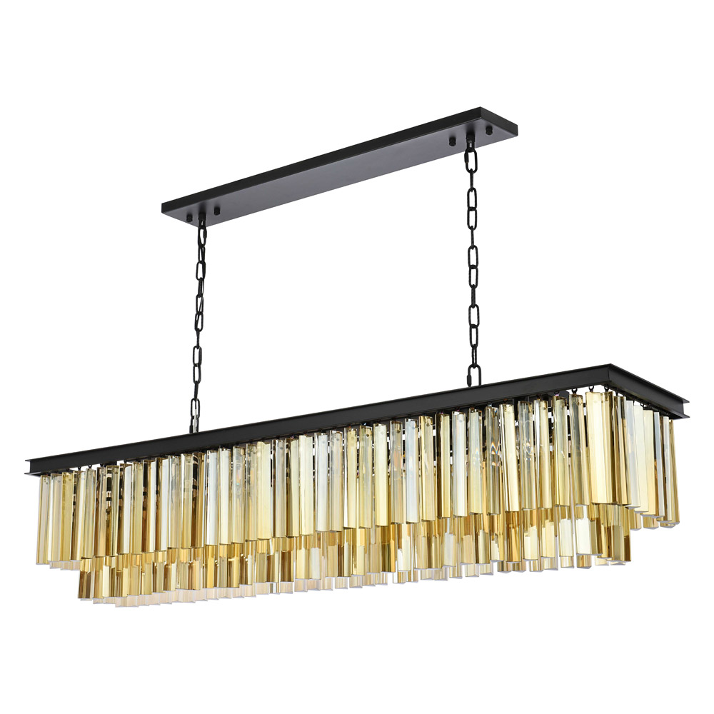 Elegant Sydney Pendant - Matte Black/Gold, L 14" (1202D60MB-GT-RC)