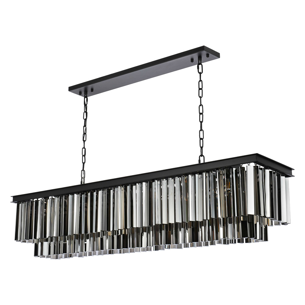 Elegant Sydney Pendant - Matte Black/Silver, L 14" (1202D60MB-SS-RC)